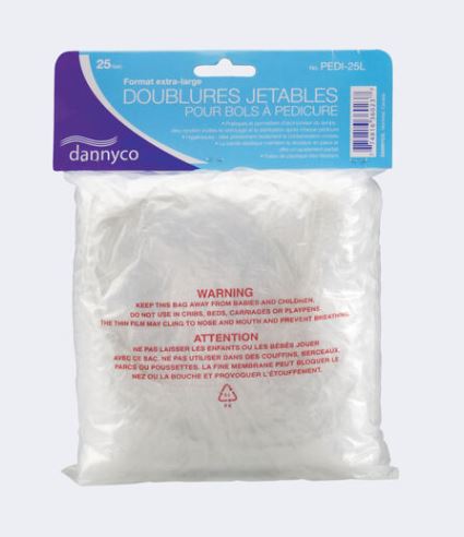 PLASTIC LINERS FOR PEDICURE BOWL