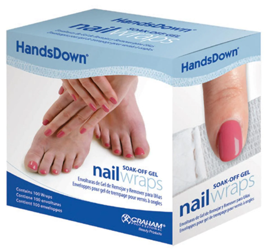 HANDSDOWN NAIL WRAPS W/ APPLICATOR STICKS 10/PK*